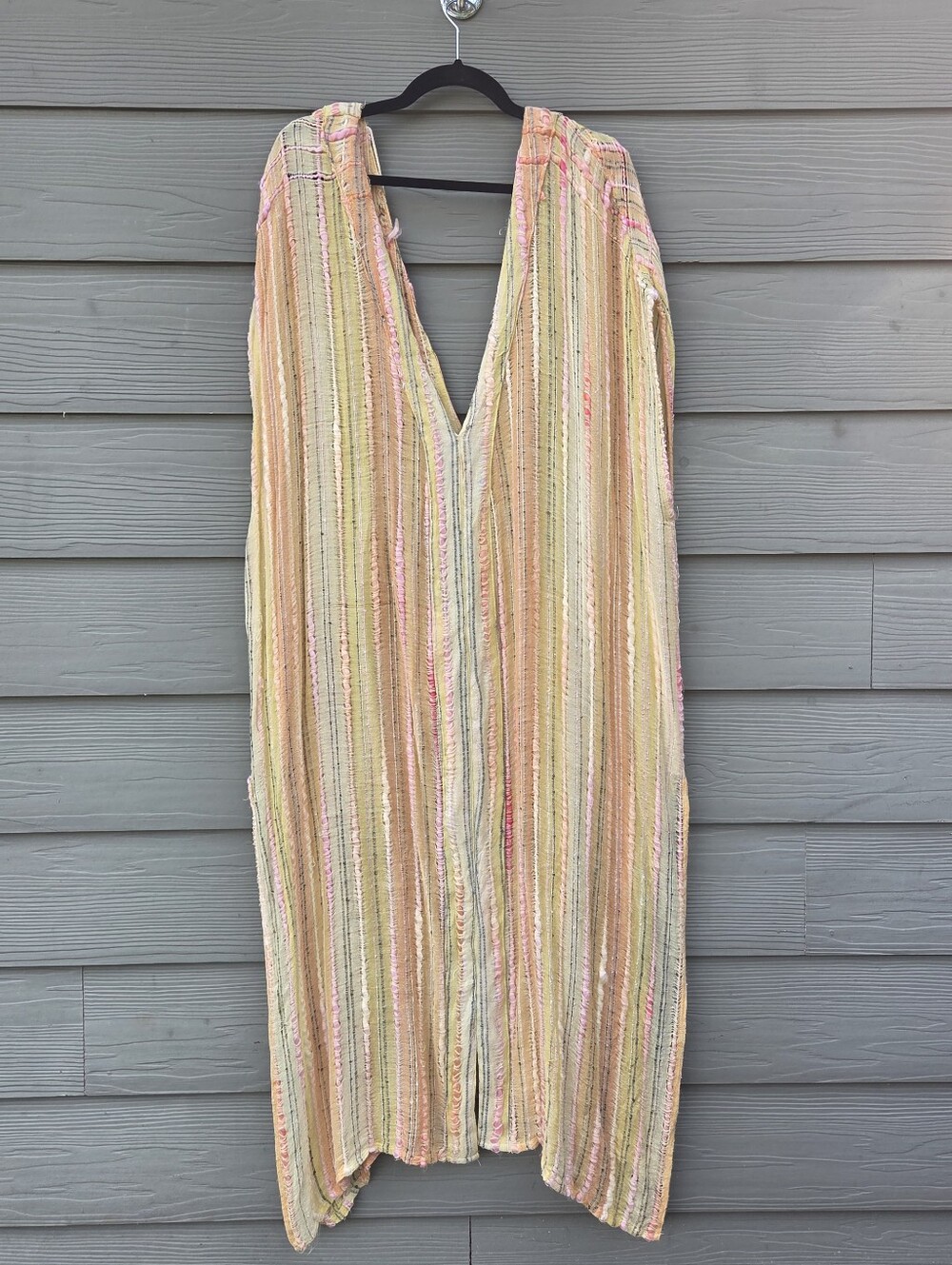Free People Summer Nights Striped Tunic Dress Kaftan Multi Color Boho Womens OS